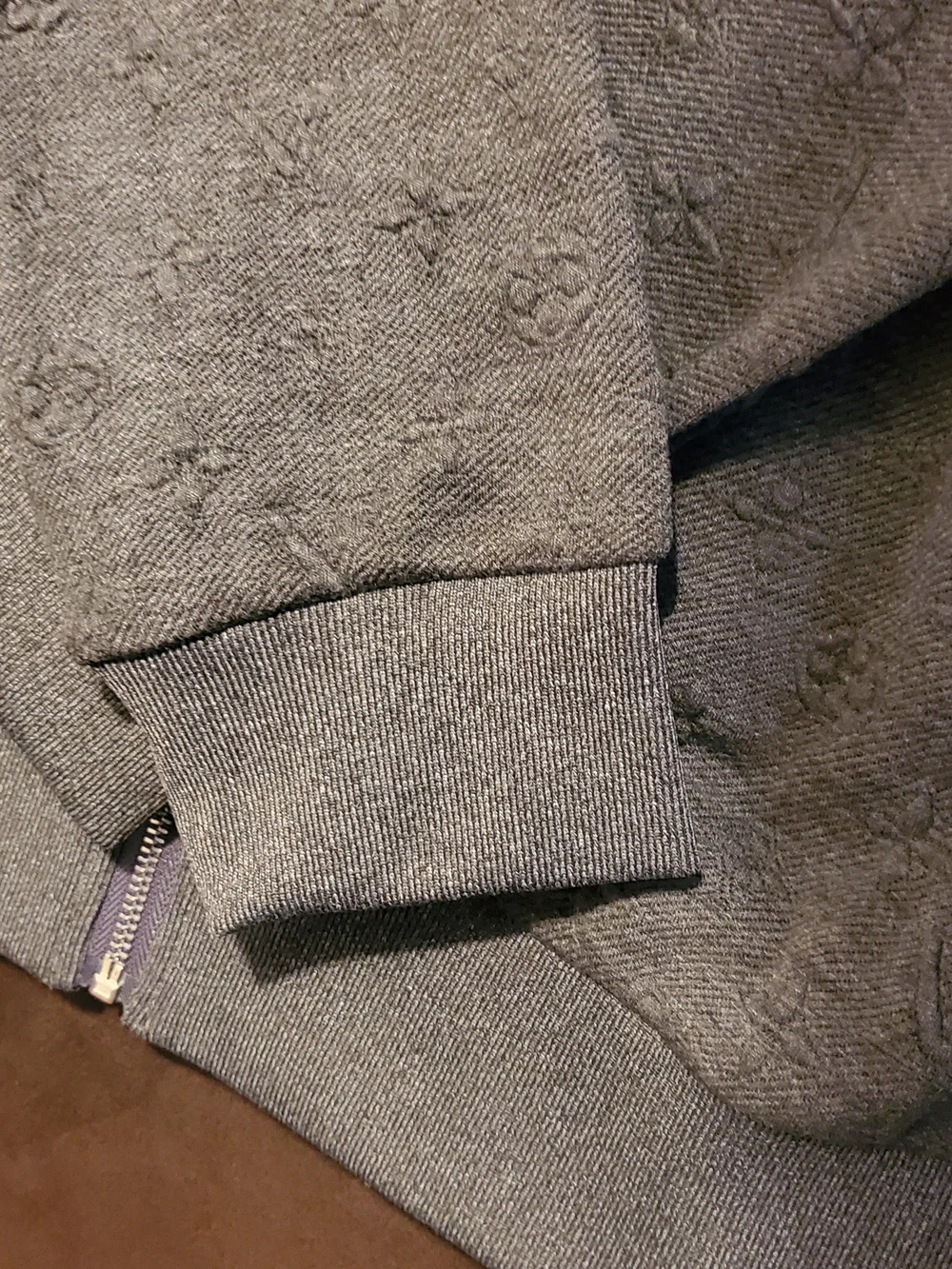 Louis Vuitton Men's Gray Embossed Monogram Pants